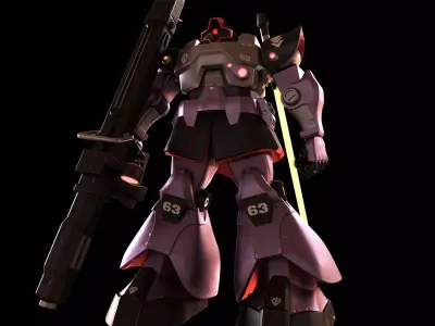 MS-09R Rick Dom Low-poly 3D model