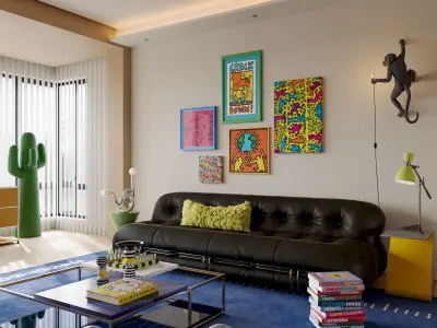 Colorful living room 3D model