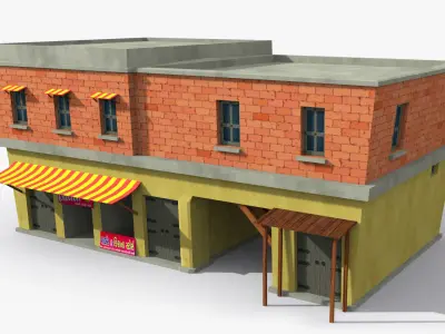 Cartoon House s Low-poly 3D model