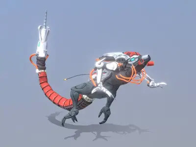 Reptile Cyborg Scorpion Jump Attack Fbx  Png 3D model