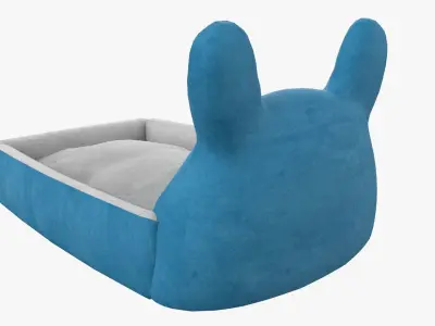 Ghibli Style Kid Bed Child Bed Baby Bed Light Blue 3D model