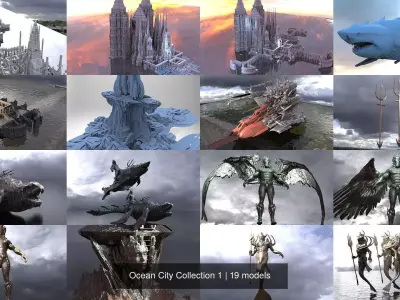 Ocean City Collection 1 3D Model Pack