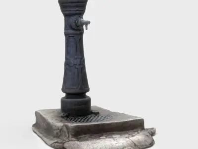  Classic Street Water Fountain 3D Model Low-poly 3D model