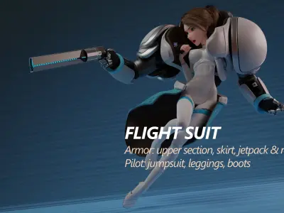 SERAPHIM TROOPER GIRL for Blender Low-poly 3D model