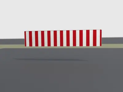 Construction Barrier Version 1 600-39 500x2400mm  Low-poly 3D model