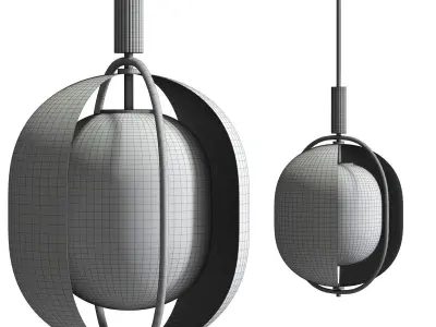 Copenhagen light brass pendant lamp 3D model