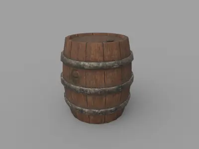 BARREL LOW-POLY wooden Low-poly 3D model