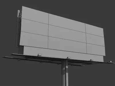 Billboard empty on pole Low-poly 3D model