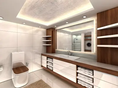  Modern Bathroom Design Low-poly 3D model