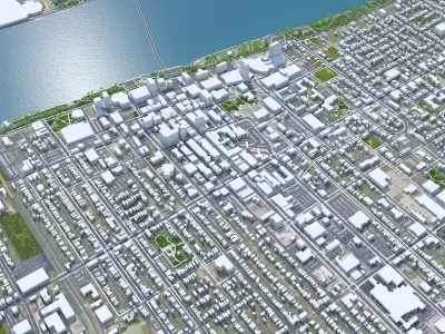 Windsor Ontario Canada Low-poly 3D model