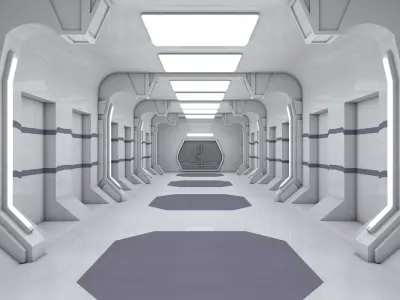 Sci Fi Corridor 3D model 49
