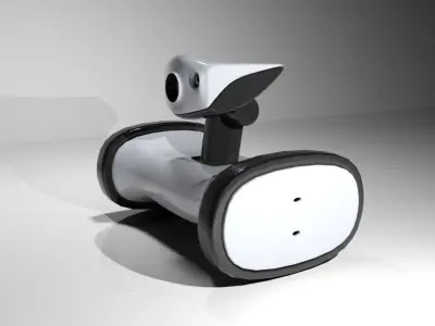 SciFi robot drone on tracked wheels 3D model