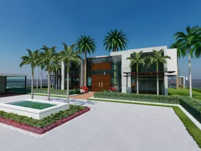 Casa Scene-villa-modern house 3D model 25