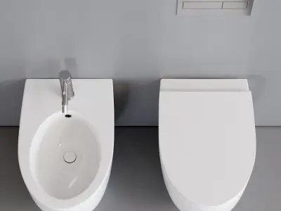 Esedra by SDR Ceramiche Fox WC Low-poly 3D model