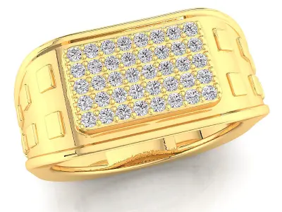 Small fancy mans ring 3D print model 2