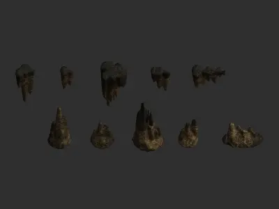 Cave Rock Pack 1 - Webs Low-poly 3D model