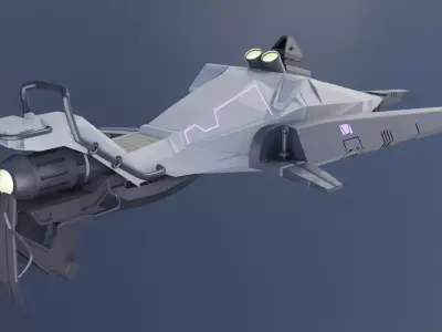 Destiny Shrike Speeder Bike Game ready Low-poly 3D model