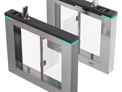Biometric swing turnstile with facial recognition 3D model