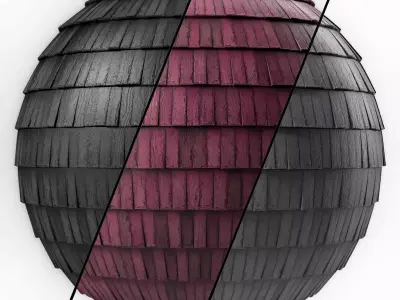 Roof Tile Materials 41- Wood Roofing By 3 color Pbr 4k Texture