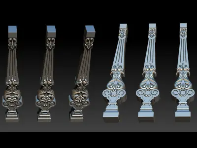 Carved decor for stairs 3D print model