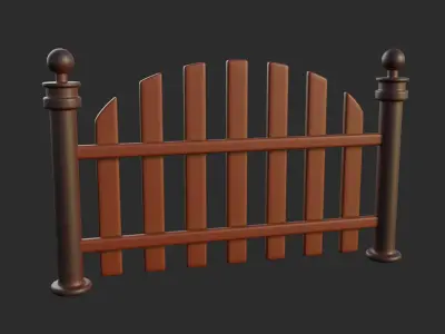 Cartoon Fence 12 3D model