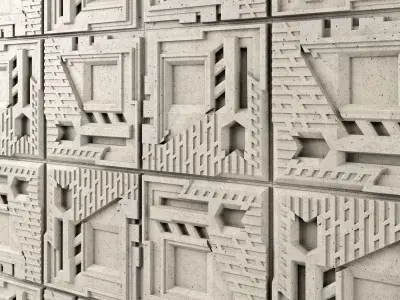 Freeman House Tile - Frank Llyod Wright Low-poly 3D model