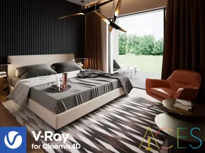 Bedroom Interior Scene for Cinema 4D and Vray 6 ACES 3D model