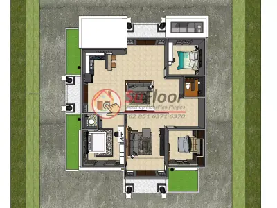 House 20x30m code 569 - Sketchup 3D model 3D model 3D model