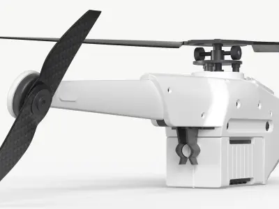 Tiny Unmanned Drone White 3D model