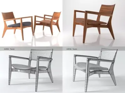Mirah four different chairs 3D model