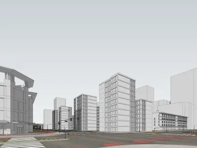 Cityscape Building Exterior Scene 3D model