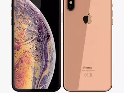 Apple iPhone XS Max Gold Low-poly 3D model