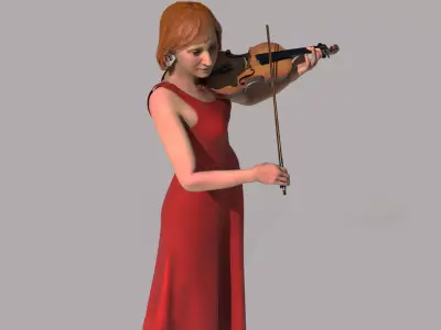 Violinist Low-poly 3D model