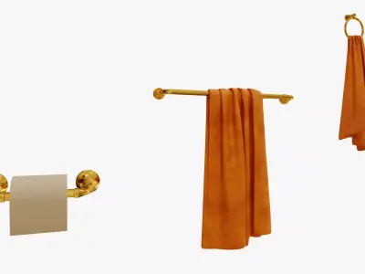 Toilet Paper Towels with Racks model 3D model