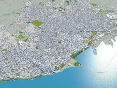 Mersin Turkey 30km Low-poly 3D model