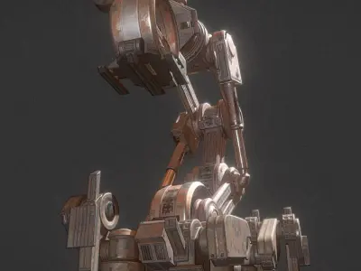 The Walking Mech Neck Rusty Version Low-poly 3D model
