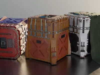 SCiFi industrial storage container 3D model