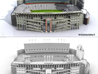 Jordan-Hare Stadium Low-poly 3D model