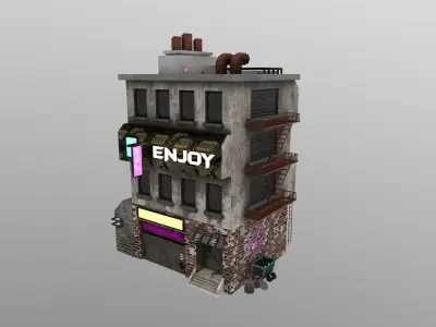 Cyberpunk City - Building 44 Low-poly 3D model