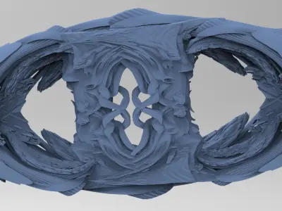 Baroque Gilded Drake Crest wall 4 3D model