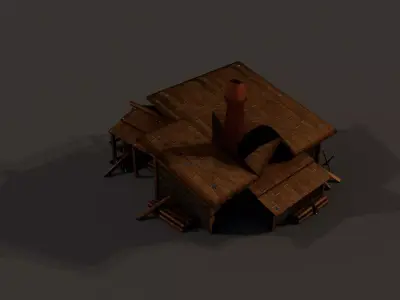 Woodcutter House Low-poly 3D model