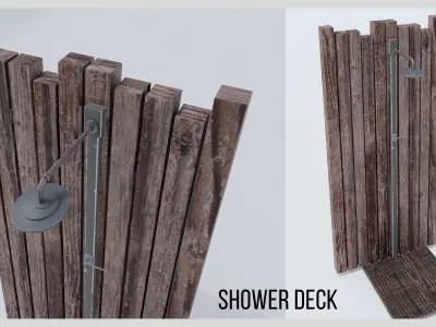 Outdoor shower for scene composition 3D model