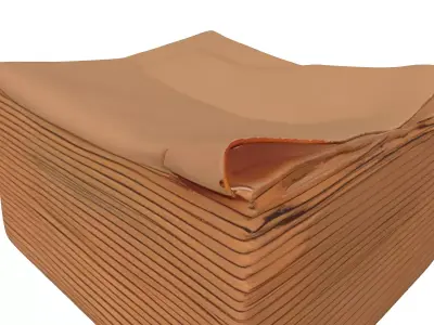Stack of Brown Paper Napkins Low-poly 3D model