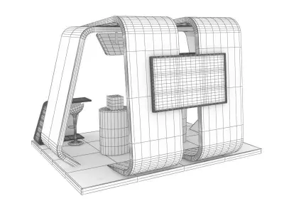 Modern Stand for communications company 3D model