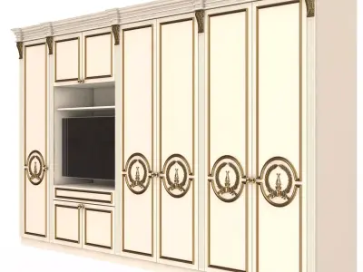 Classic Wardrobe Furniture 0401 White Low-poly 3D model