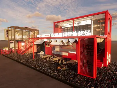 Container coffee shop-10 3D model