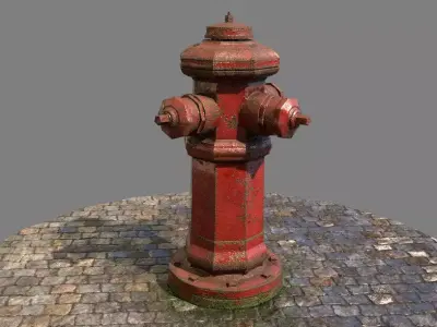 Fire gydrant Low-poly 3D model