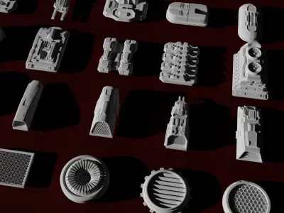 Greeble Kit bashing Sci-fi Pack  3D model