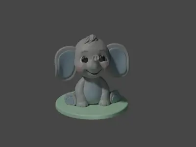 baby elephant 77 3D print model