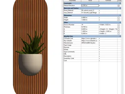Japandi Wall Planter  Parametric Revit Family 3D model